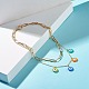Love Flat Round Charm Layered Necklace for Teen Girl Women X1-NJEW-TA00011-2