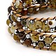 Two Loops Leather Gemstone Wrap Bracelets BJEW-O015-03-2