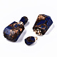 Pendentifs flacons de parfum ouvrants en bronzite synthétique et lapis lazuli assemblés G-S366-059A-3