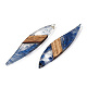 Grands pendentifs en résine transparente et bois de noyer RESI-ZX017-65-2