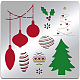 ステンレス鋼のカッティングダイステンシル  DIYスクラップブッキング/フォトアルバム用  装飾的なエンボス印刷紙のカード  マットなスタイル  ステンレス鋼色  クリスマスツリー模様  15.6x15.6cm DIY-WH0279-062-1