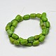 Brins de perles turquoise synthétiques en baril teint X-G-M142-08-2