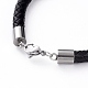 Bracelets unisexes de cordon en cuir tressé BJEW-JB04942-01-3