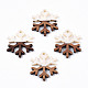 Christmas Theme Opaque Resin & Walnut Wood Pendants RESI-N025-033-B05-2