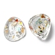 Transparent Resin Cabochons with Dried Flowers and Silver Foil Inside RESI-D050-12-2