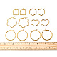 6 Pairs 6 Style Ring & Heart & Flower & Rhombus & Hexagon 201 Stainless Steel Hoop Earrings EJEW-FS0001-06-6