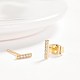 Brass Micro Pave Cubic Zirconia Stud Earrings EJEW-BB35384-G-2