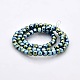 Full Green Plated Glass Faceted Flat Round Beads Strands EGLA-A033-4mm-FP02-2