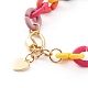 Brass Heart Charm Bracelets X1-BJEW-JB06195-2