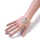 Verstellbare koreanische geflochtene Perlenarmbänder aus gewachstem Polyester BJEW-JB04420-03-5