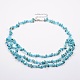 Synthetic Turquoise and Glass Seed Beads Tiered Necklaces NJEW-K100-05E-1