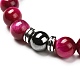 Natural Tiger Eye(Dyed) Beads Stretch Bracelets Set BJEW-JB06653-02-3