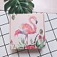 四角い紙箱  石鹸包装用  ピンク  フラミンゴ模様  8.5x8.5x3.5cm SOAP-PW0001-168B-10-1