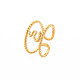 Placage ionique (ip) 304 anneau de manchette large serpent en acier inoxydable pour femme RJEW-S405-239G-3