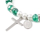 9pcs ensemble de bracelets extensibles en perles de verre et perles d'imitation 9 couleurs BJEW-JB08945-5