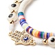 Ensemble de bracelets extensibles en perles heishi en argile polymère faits à la main BJEW-JB07349-01-6