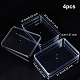 SUPERFINDINGS 4 Pack 21.3x14.8x4cm Clear Plastic Beads Storage Containers Boxes with Lids Rectangle Plastic Organizer Storage Cases for Beads Cards Cotton Swab Ornaments Craft Accessories CON-WH0074-92A-2