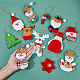 Superfindings 12 pz 12 stili decorazioni natalizie con pendente in velluto con campana FIND-FH0007-54-3