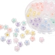 63pcs 7 couleurs perles acryliques transparentes TACR-YW0001-42-4
