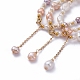Natürliche Barockperle Keshi Perle Perlen Armbänder Sets BJEW-JB05266-4