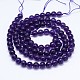 Natural Amethyst Round Bead Strands G-M212-8mm-04A-2