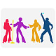 FINGERINSPIRE Disco Dancer Stencil 8.3x11.7inch Reusable Disco Band Drawing Stencil DIY Hip Hop Music Painting Template Music Theme Stencil for Painting on Wood DIY-WH0396-207-1