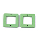 塗装ポプラウッドリンク  正方形  薄緑  23x23x3mm  穴：1.4mm X-WOOD-S045-070C-2