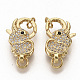 Brass Micro Pave Clear Cubic Zirconia Lobster Claw Clasps ZIRC-S066-012-2