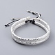 (vente d'usine de fêtes de bijoux) bracelets de perles tressés en cuir pu BJEW-JB04923-1