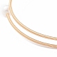 Bracelet manchette tour de cou en perles naturelles et aventurine verte BJEW-JB07923-04-5