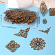 SUNNYCLUE 1 Box 60Pcs 6 Styles Antique Bronze Filigree Metal Filigree Pieces Iron Flower Embellishment Hollow Tibetan Charm for Jewelry Making Charms Choker Necklace Bracelet Earrings DIY Accessories IFIN-SC0001-45-7