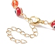 Boucles d'oreilles et bracelet en perles naturelles et au chalumeau mauvais œil SJEW-JS01260-3