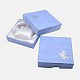 厚紙のブレスレットボックス  内部のスポンジ  バラの花の模様  正方形  コーンフラワーブルー  90x90x22~23mm X-CBOX-G003-14B-3