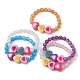 Bracelet extensible en perles de résine imitation œil de chat pour enfants BJEW-JB09569-1