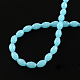 Faceted Rice Imitation Jade Glass Beads Strands GLAA-Q046-02-3