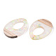 Transparent Resin & White Wood Pendants RESI-N039-28-2