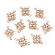 Brass Micro Pave Clear Cubic Zirconia Links Connectors KK-S359-146-RS-1
