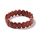 Elastisches Armband mit ovalen Perlen aus natürlichem rotem Jaspis G-E010-01F-2