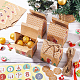 Nbeadsクリスマステーマギフトスイーツ紙箱  ラベル付き  ペーストと麻縄  折りたたみボックス  クリスマスの装飾のための  ミックスカラー  16x12cm  24個/セット CON-NB0001-92-2