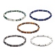 5pcs 5 Stil natürliche gemischte Edelsteinsäule Perlen Stretch Armbänder Set für Frauen BJEW-JB08989-1
