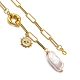 Collares de lazo de perlas keshi de perlas barrocas naturales NJEW-JN03042-01-4