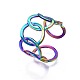 304 anillo de brazalete de anillos entrelazados de acero inoxidable RJEW-N038-085-4