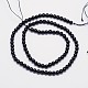 Turmalina negro natural hebras de perlas redondo G-I160-01-6mm-2