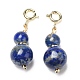 Décorations de pendentif de gourde en lapis-lazuli naturel G-K341-01G-2