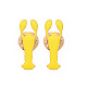 かわいいエビのエナメルピン  バックパックの服のための動物の真鍮のエナメルのブローチ  ニッケルフリー  ミックスカラー  ゴールドカラー  28.5x10mm JEWB-S012-003G-NF-2
