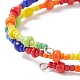 Mot acrylique coloré et bracelet jonc en perles de verre BJEW-JB08561-5