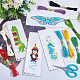 GORGECRAFT 4 Sets 4 Styles Cross Stitch Bookmark Kits DIY Embroidery Bookmark Easy Stamped Embroidery Bookmark for Beginners Youth Adults Sea Horse Penguin Dinosaur Butterfly Patterns DIY-FG0004-07-7