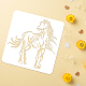 Plantilla de dibujo de caballo Fingerinspire DIY-WH0391-0195-3