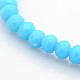 Opaque Solid Color Crystal Glass Rondelle Beads Stretch Bracelets BJEW-F075-02-2