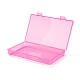 プラスチックの箱  ビーズ保存容器  マスク収納ボックス  長方形  ショッキングピンク  10.7x17.3x2.65cm CON-F018-01A-2